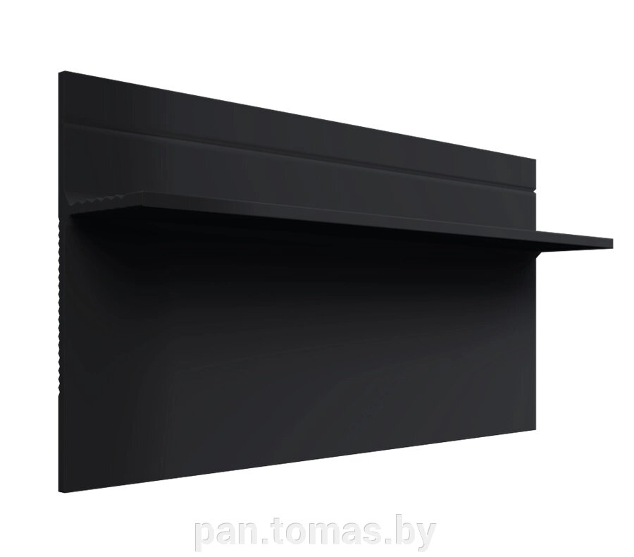 Плинтус напольный алюминиевый AlPro13 7208 Panel теневой черный от компании Торговые линии - фото 1