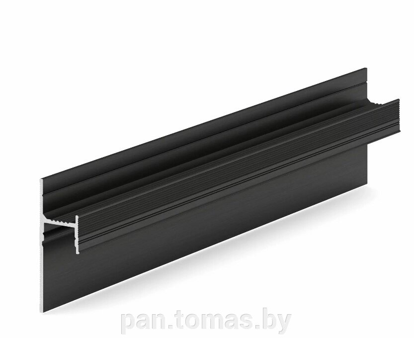Плинтус напольный алюминиевый Laconistiq Light теневой черный анодированный от компании Торговые линии - фото 1