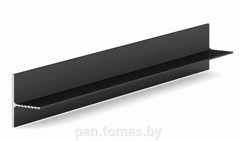 Плинтус напольный алюминиевый Laconistiq Reverse теневой черный анодированный от компании Торговые линии - фото 1