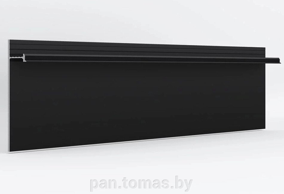 Плинтус напольный алюминиевый Laconistiq Strong скрытый усиленный черный матовый порошковый от компании Торговые линии - фото 1