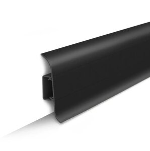 Плинтус напольный пластиковый (ПВХ) Ideal Классик Черный 007 55мм с центральной планкой
