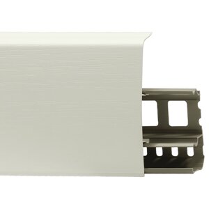 Плинтус напольный пластиковый (ПВХ) LinePlast LS001 Белый с тиснением 2200*85*22 мм