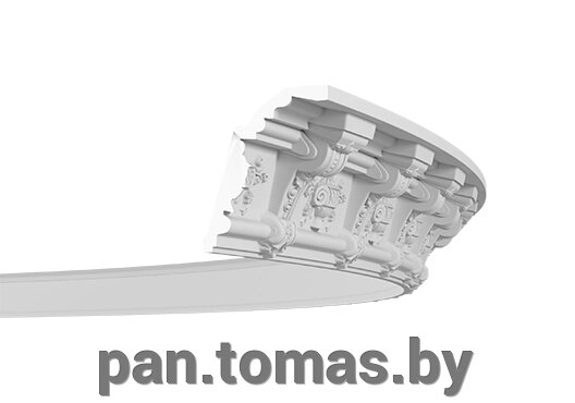 Плинтус потолочный из пенополиуретана Европласт 1.50.280 гибкий от компании Торговые линии - фото 1