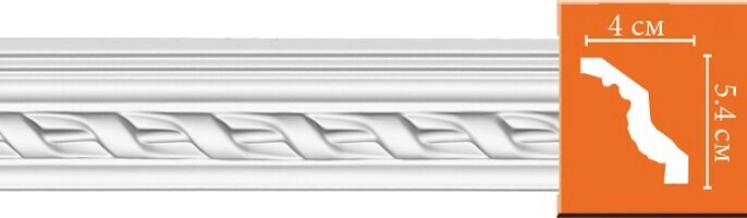 Плинтус потолочный из полиуретана Декомастер 95081 (54*40*2400мм) от компании Торговые линии - фото 1