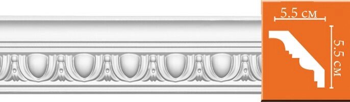 Плинтус потолочный из полиуретана Декомастер 95613F гибкий (55*55*2400мм) от компании Торговые линии - фото 1