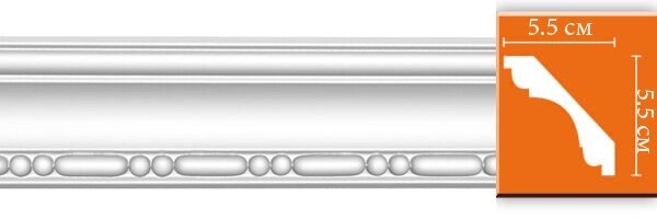 Плинтус потолочный из полиуретана Декомастер 95628 (55*55*2400мм) от компании Торговые линии - фото 1