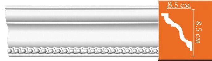 Плинтус потолочный из полиуретана Декомастер 95684 (85*85*2400мм) от компании Торговые линии - фото 1
