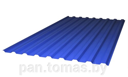 Поликарбонат профилированный Пластилюкс-Групп МП-20, синий 2000*1150*0,8 мм (трапеция), 1,0 кг/м2 от компании Торговые линии - фото 1