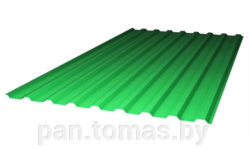 Поликарбонат профилированный Пластилюкс-Групп МП-20, зеленый 2000*1150*0,8 мм (трапеция), 1,0 кг/м2 от компании Торговые линии - фото 1