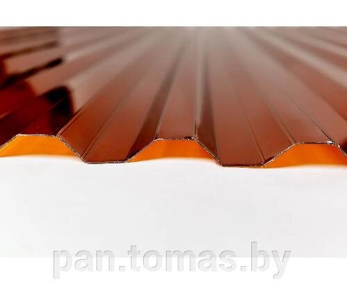 Поликарбонат профилированный Сэлмакс Групп МП-20 Бронза (коричневый) 2000*1150*0,8 мм (трапеция) от компании Торговые линии - фото 1