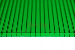 Поликарбонат сотовый Multigreen Зеленый 6000*2100*4 мм, 0,48 кг/м2 - РАСПРОДАЖА