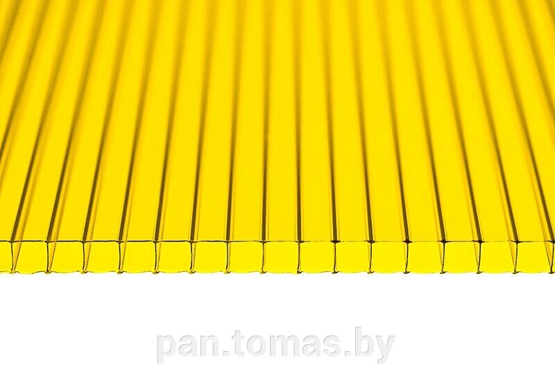 Поликарбонат сотовый Polynex Желтый 6000*2100*8 мм, 1,15 кг/м2 от компании Торговые линии - фото 1