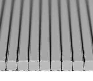 Поликарбонат сотовый Сэлмакс Групп Мастер серый (тонированный) 6000*2100*4 мм, 0,51 кг/м2