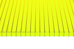 Поликарбонат сотовый Сэлмакс Групп Скарб-про Люкс желтый 6000*2100*10 мм, 1,7 кг/м2
