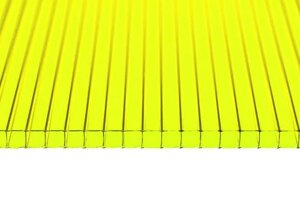 Поликарбонат сотовый Сэлмакс Групп Скарб-про Люкс желтый 6000*2100*4 мм, 0,8 кг/м2