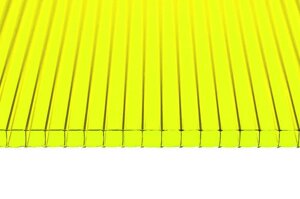 Поликарбонат сотовый Сэлмакс Групп Скарб желтый 6000*2100*6 мм, 0,86 кг/м2