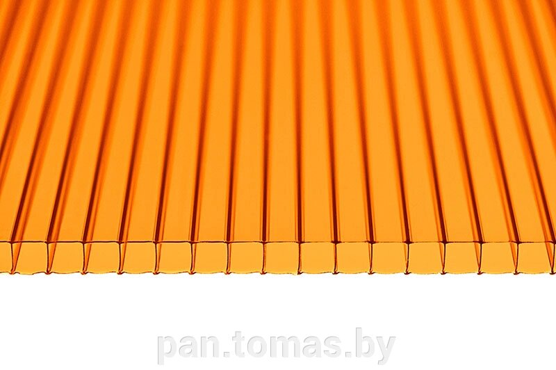Поликарбонат сотовый Sotalight Оранжевый 6000*2100*6 мм, 0,85 кг/м2 - РАСПРОДАЖА от компании Торговые линии - фото 1