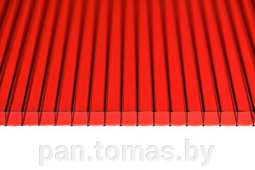 Поликарбонат сотовый TitanPlast Красный 6000*2100*10 мм, 1,4 кг/м2 от компании Торговые линии - фото 1