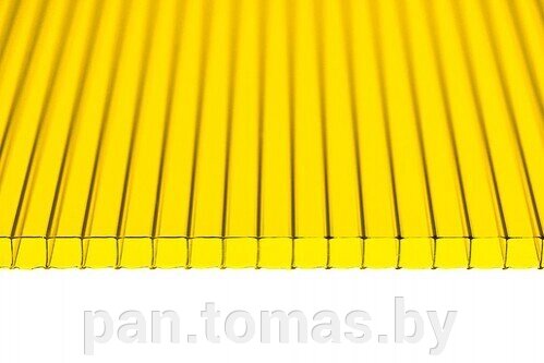 Поликарбонат сотовый TitanPlast Желтый 6000*2100*10 мм, 1,4 кг/м2 от компании Торговые линии - фото 1