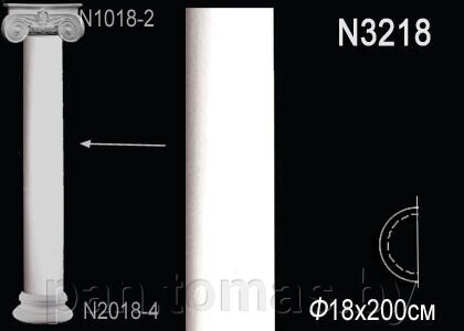 Полуколонна из полиуретана Перфект N3218 от компании Торговые линии - фото 1