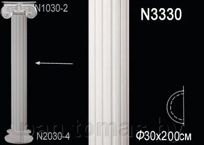Полуколонна из полиуретана Перфект N3330 от компании Торговые линии - фото 1