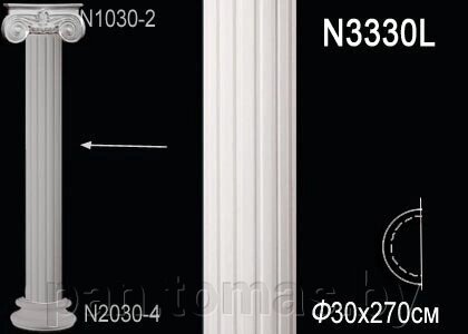 Полуколонна из полиуретана Перфект N3330L от компании Торговые линии - фото 1