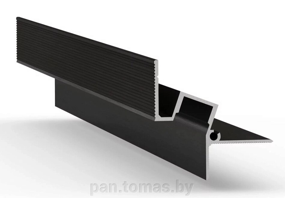 Профиль теневой алюминиевый Laconistiq черный матовый порошковый от компании Торговые линии - фото 1