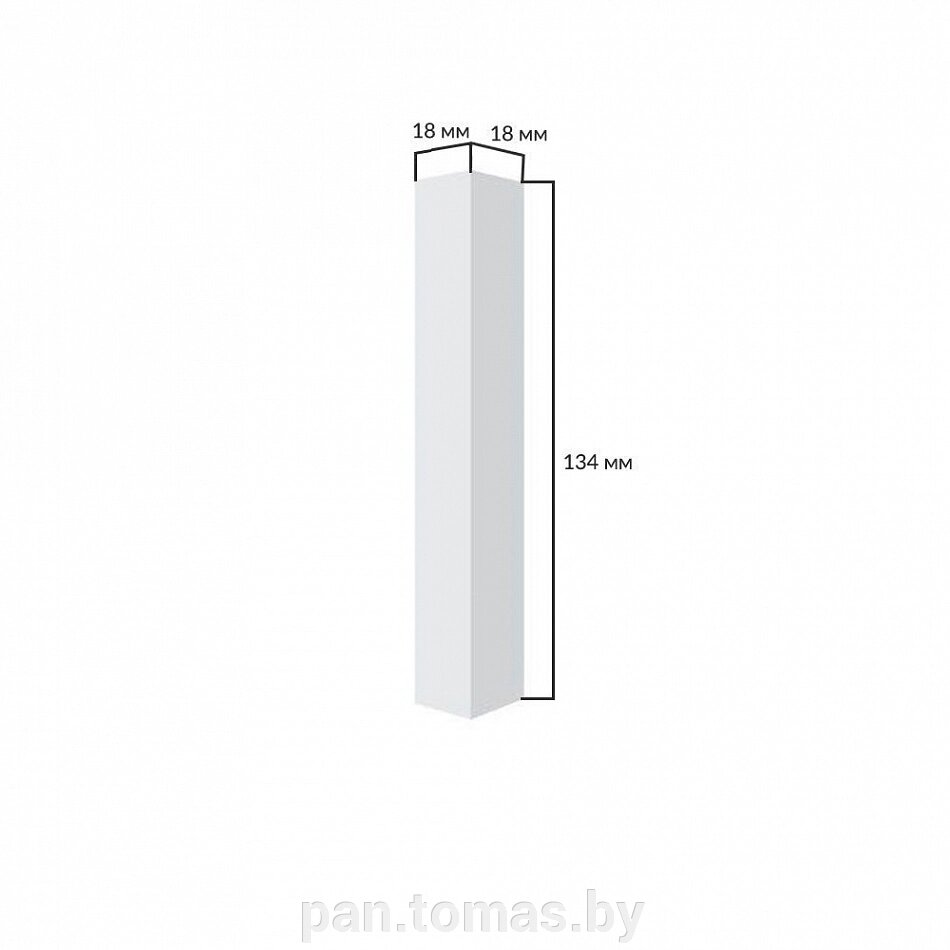 Соединитель для плинтуса МДФ Cosca Decor белый, под покраску, 18х18х134 мм от компании Торговые линии - фото 1