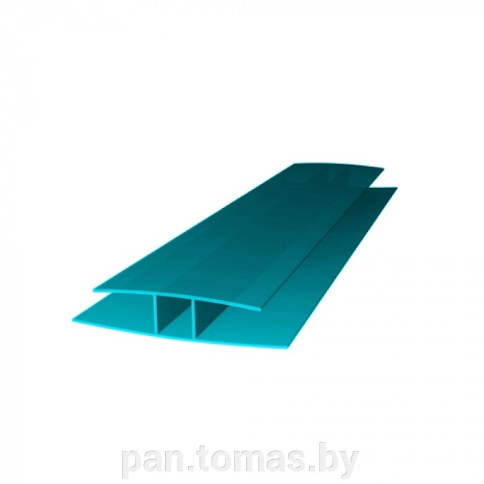 Соединительный профиль для поликарбоната Royalplast неразъемный 6мм бирюза от компании Торговые линии - фото 1