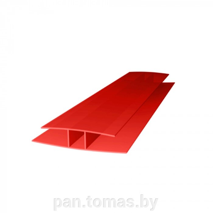 Соединительный профиль для поликарбоната Royalplast неразъемный 6мм красный от компании Торговые линии - фото 1
