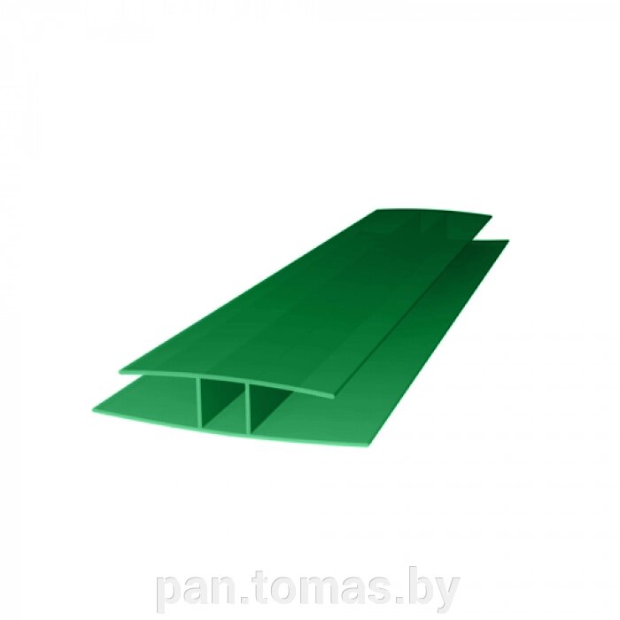 Соединительный профиль для поликарбоната Royalplast неразъемный 6мм зеленый от компании Торговые линии - фото 1
