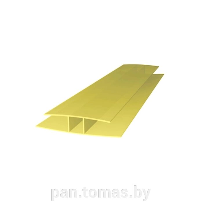 Соединительный профиль для поликарбоната Royalplast неразъемный 6мм желтый от компании Торговые линии - фото 1