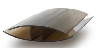 Соединительный профиль для поликарбоната Юг-Ойл-Пласт неразъемный НP-4мм бронза от компании Торговые линии - фото 1