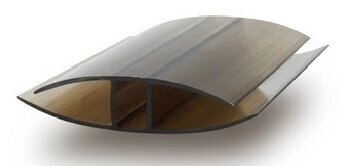 Соединительный профиль для поликарбоната Юг-Ойл-Пласт неразъемный НP-6мм бронза от компании Торговые линии - фото 1