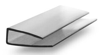 Торцевой профиль для поликарбоната Юг-Ойл-Пласт UP-10 мм серый от компании Торговые линии - фото 1