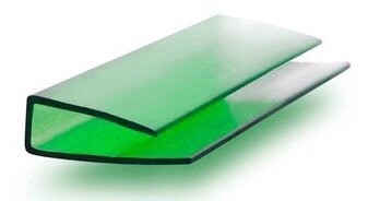 Торцевой профиль для поликарбоната Юг-Ойл-Пласт UP-10 мм зеленый от компании Торговые линии - фото 1