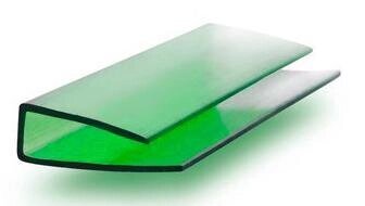 Торцевой профиль для поликарбоната Юг-Ойл-Пласт UP-6 мм зеленый от компании Торговые линии - фото 1