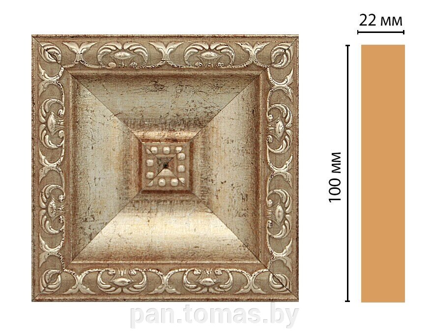 Вставка декоративная из пенополистирола Декомастер Венецианская бронза D207-127 (100х100х22мм) от компании Торговые линии - фото 1