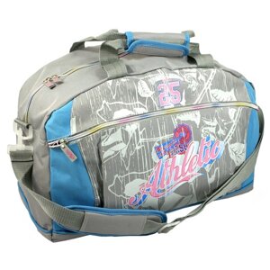 Женская спортивная сумка /PASO, 37л, серый+голубой/
