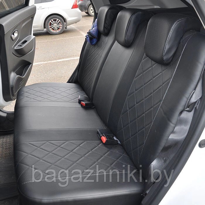 Авточехлы "Ромб" (спинка 40/60) для сидений Nissan Almera G15 седан 2013-2018 от компании ООО «ПЛАРК ТРЭЙД» - фото 1