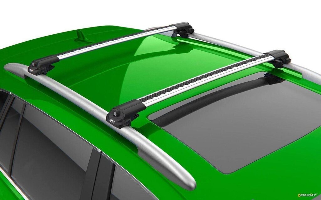 Багажник Turtle Air 1 серебристый на рейлинги для Kia Ceed, универсал, 2007-2012 от компании ООО «ПЛАРК ТРЭЙД» - фото 1