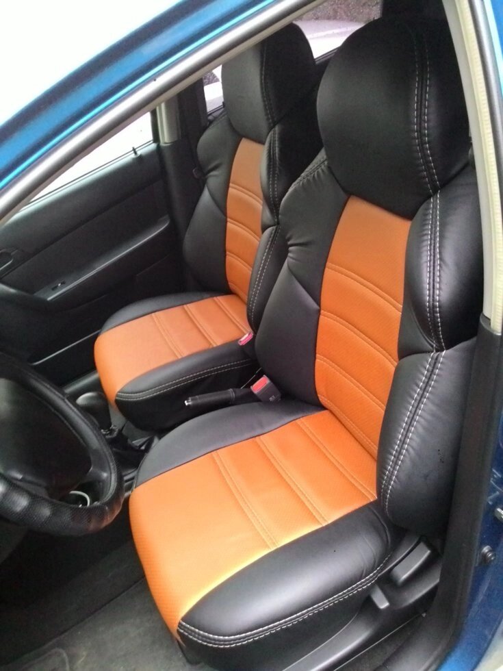 Чехлы на сидения Dinas Drive, универсальные, черно-оранжевый от компании ООО «ПЛАРК ТРЭЙД» - фото 1