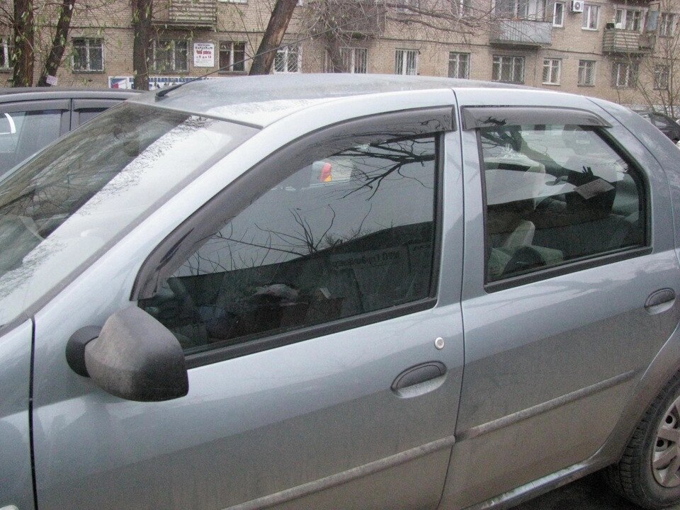 Дефлекторы окон Renault Logan I Sd с 2005-2013 г.в "Auto Plex" от компании ООО «ПЛАРК ТРЭЙД» - фото 1