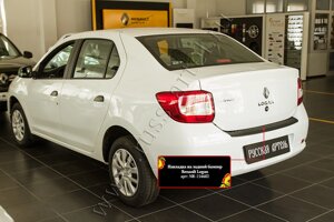 Накладка на задний бампер Renault Logan 2014-2017 (II дорестайлинг)