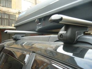 Багажник Атлант для Renault Koleos, интегрированные рейлинги (аэро дуга)