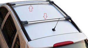 Багажник Omsa Line серебристый на рейлинги Mitsubishi Pajero Sport II, внедорожник, 2008-...