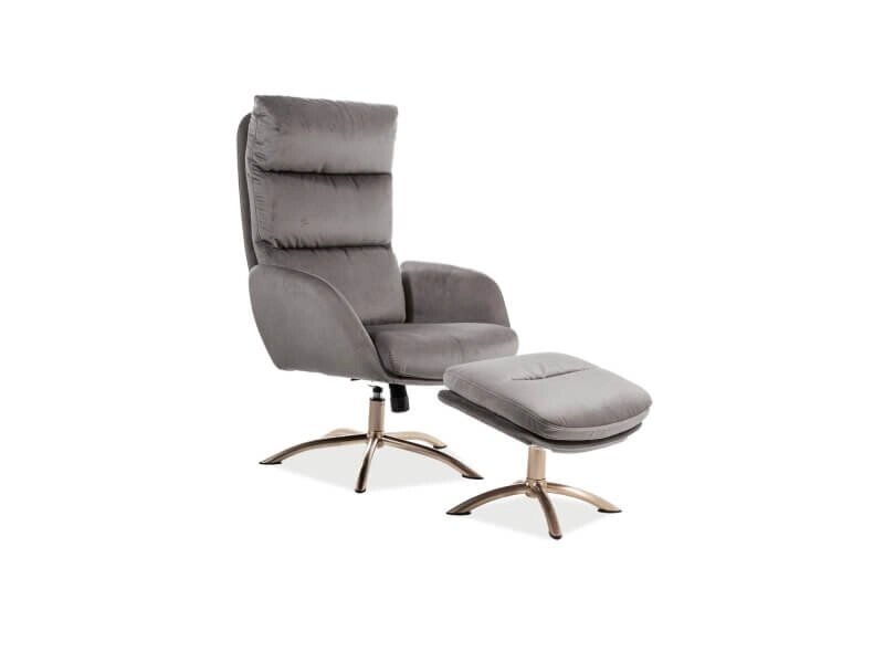 Комплект Signal MONROE VELVET BLUVEL 14, кресло+подставка для ног (серый) от компании Интернет-магазин MebelArt - фото 1