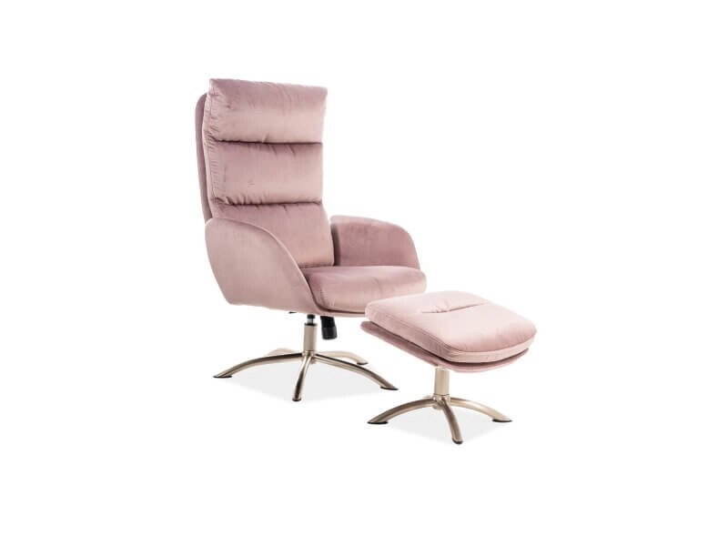 Комплект Signal MONROE VELVET BLUVEL 52, кресло+подставка для ног (античный розовый) от компании Интернет-магазин MebelArt - фото 1