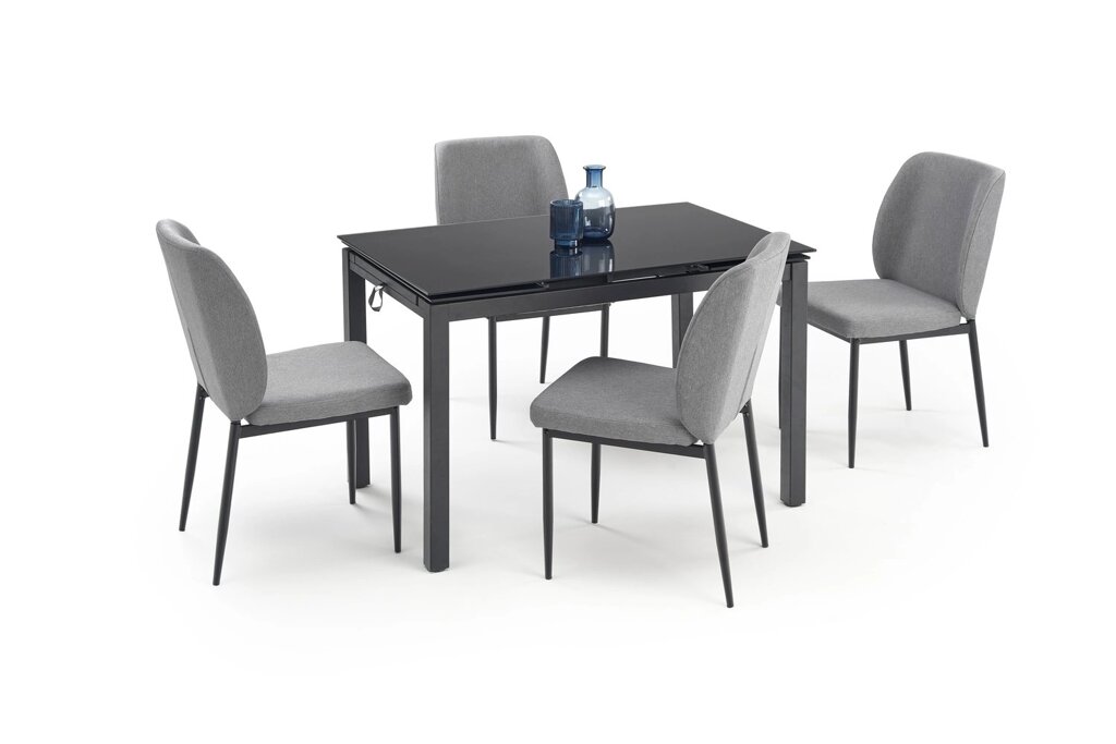 Комплект столовой мебели Halmar JASPER стол + 4 стула (серый/черный) от компании Интернет-магазин MebelArt - фото 1