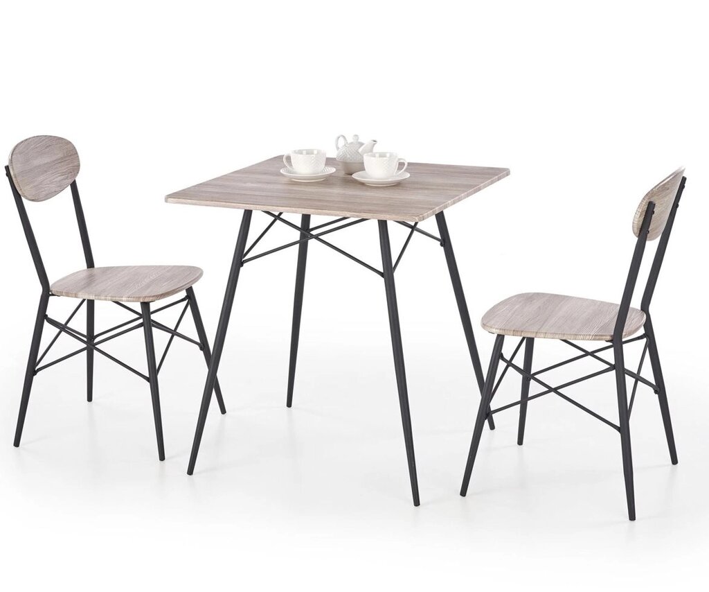 Комплект столовой мебели Halmar KABIR (стол + 2 стула) дуб сан ремо от компании Интернет-магазин MebelArt - фото 1